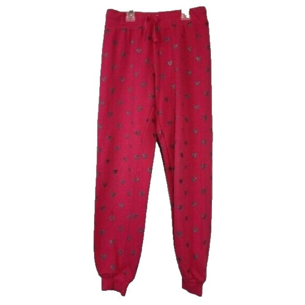 Vintage‎ Y2K Juicy Couture Girls Sweatpants size Medium Pink Heart Print Pull on